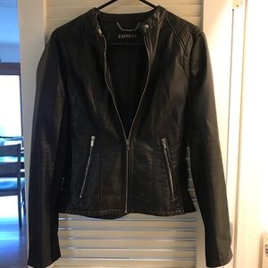 Express Vegan leather moto jacket